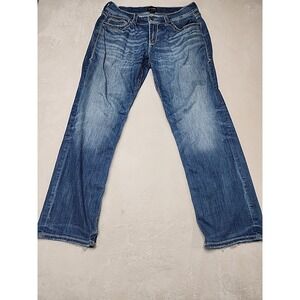 Buckle Black 11 Fit Med Wash Straight Leg Destressed Denim Jeans Men's  34X32